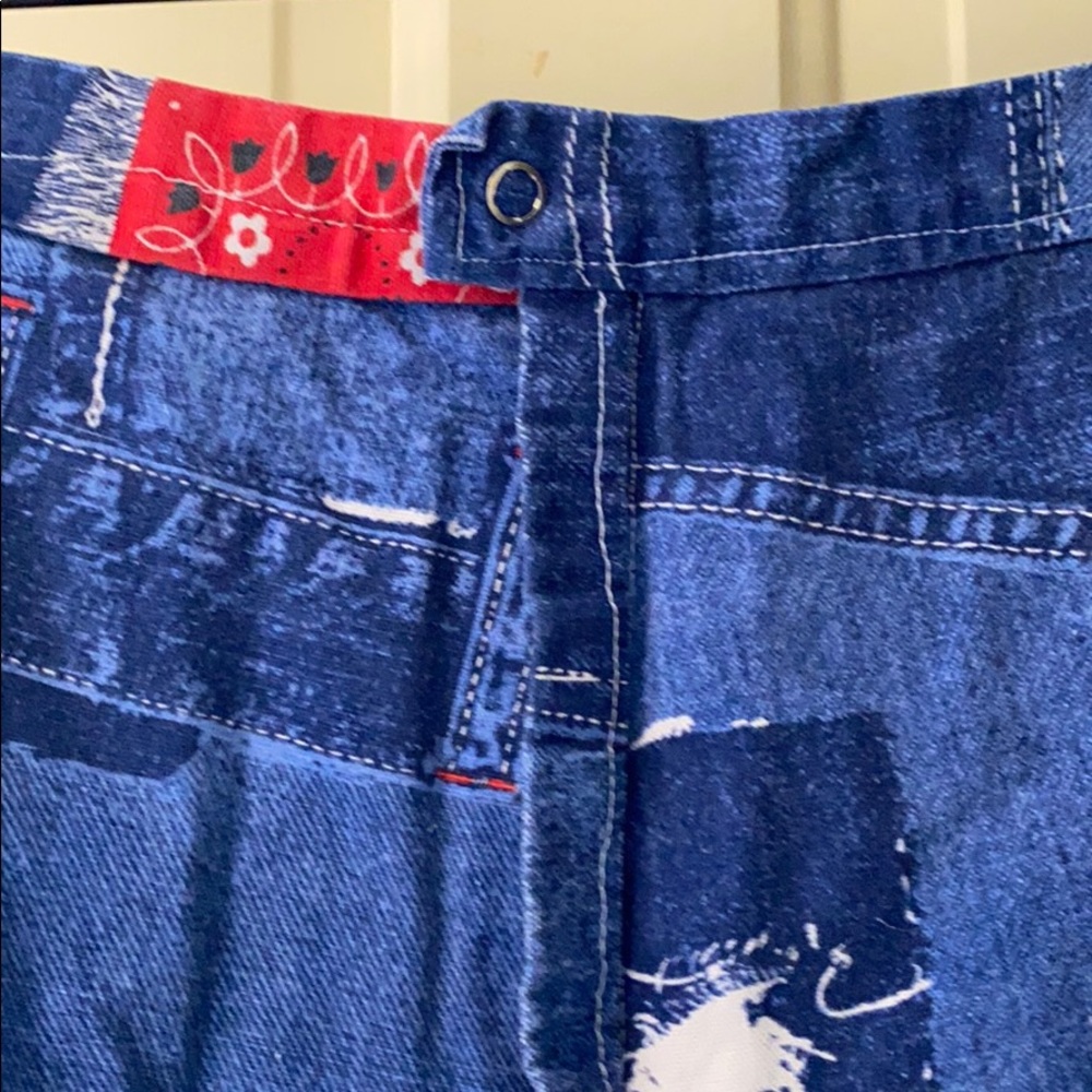 Wide Leg Patchwork Pants - image 2